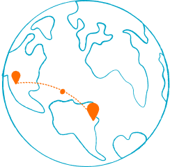 World Two Countries Connected